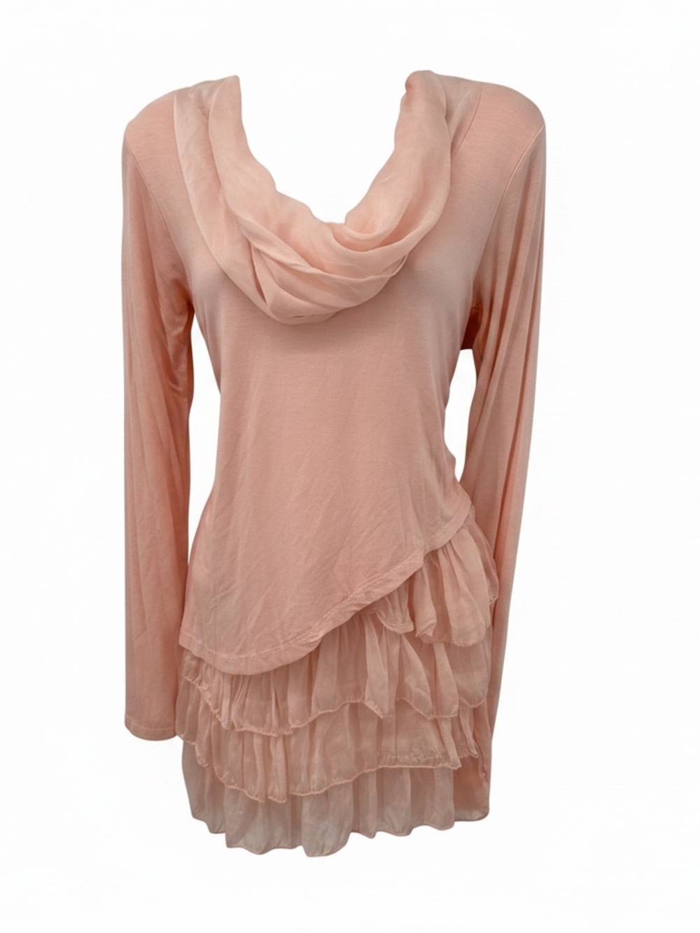 Nina Kendosa  Women’s  S Y2K  auve Silk mini Drape Front Long Sleeve  coquette